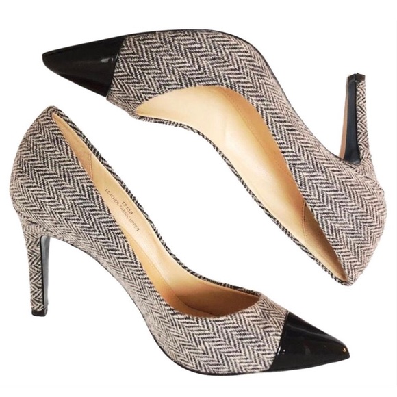 J. Crew Shoes - J Crew 7 Everly Pumps Grey Tweed Black Cap Toe